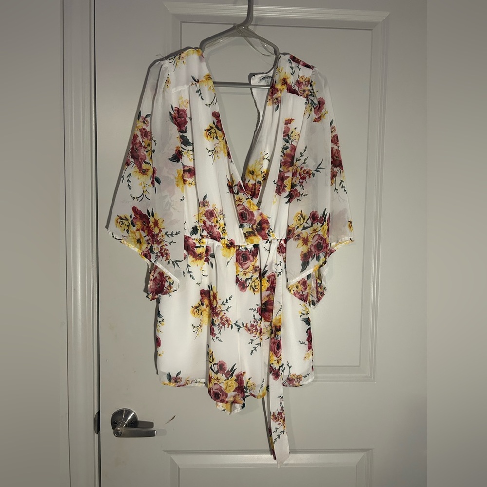 White floral romper